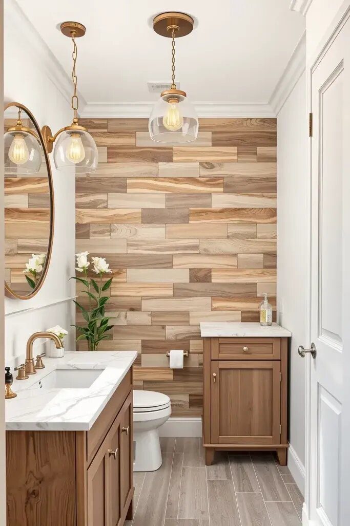 Wood Tile Warmth for Transitional Bathrooms - photo 2