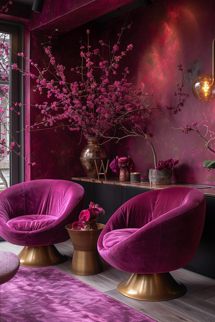 15. Moody Mid-Century Elegance with Vintage Charm