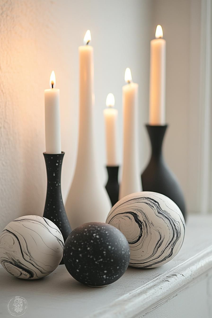 8. Elegant Marbled Ceramic Decor Pieces