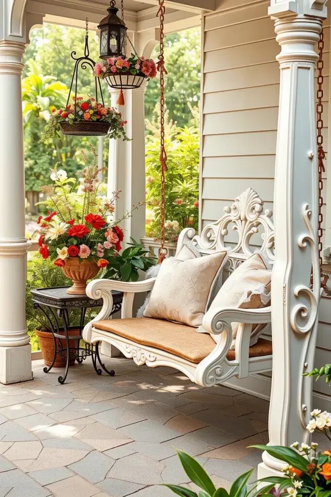 Victorian-Inspired Swings for Ornate Garden Charm