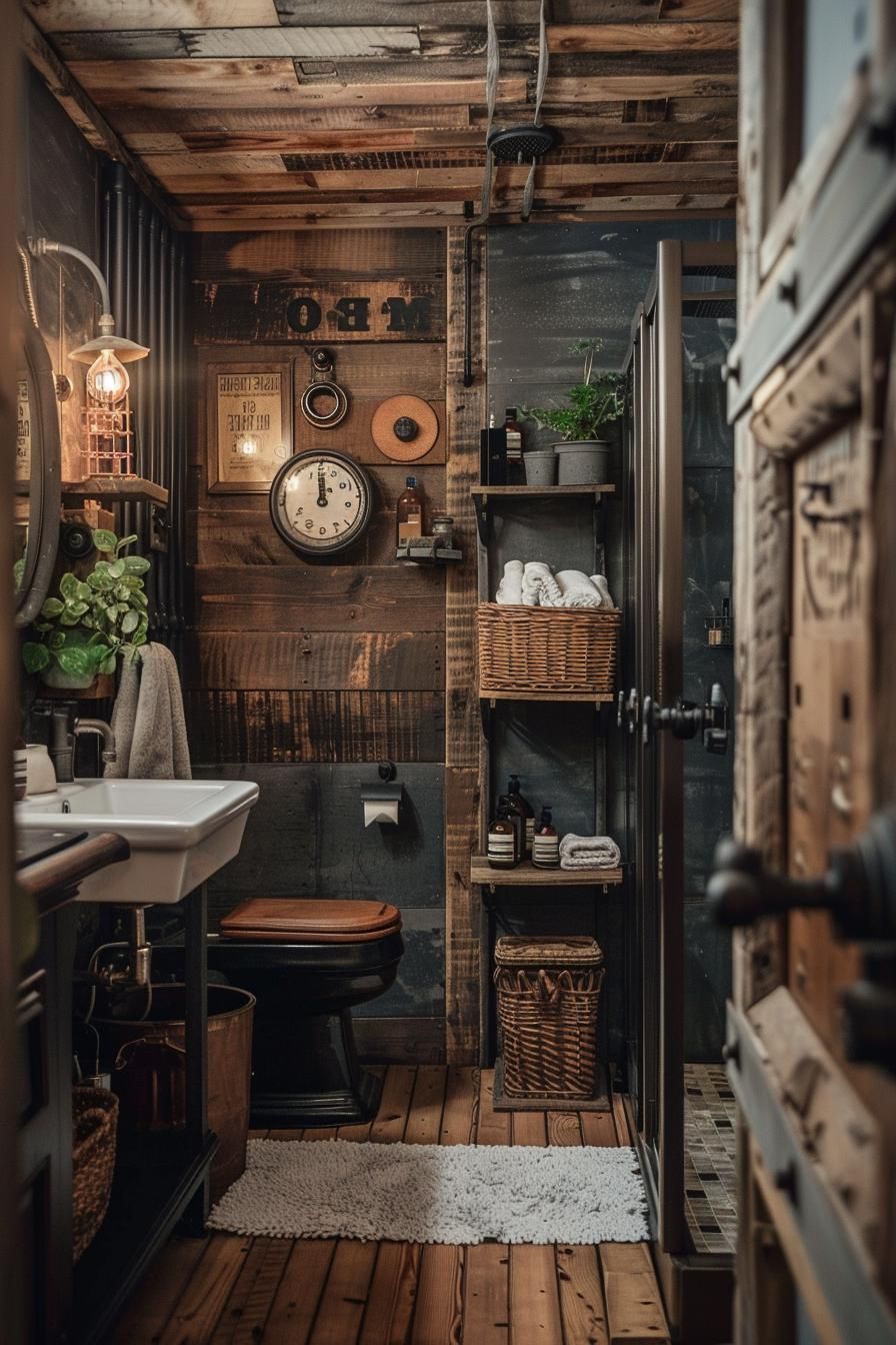 6. Industrial Style Shiplap Bathroom Ideas - photo 2