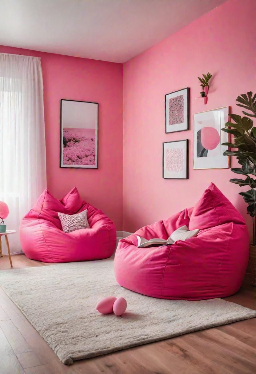 59. Cozy Pink Bean Bag Chairs