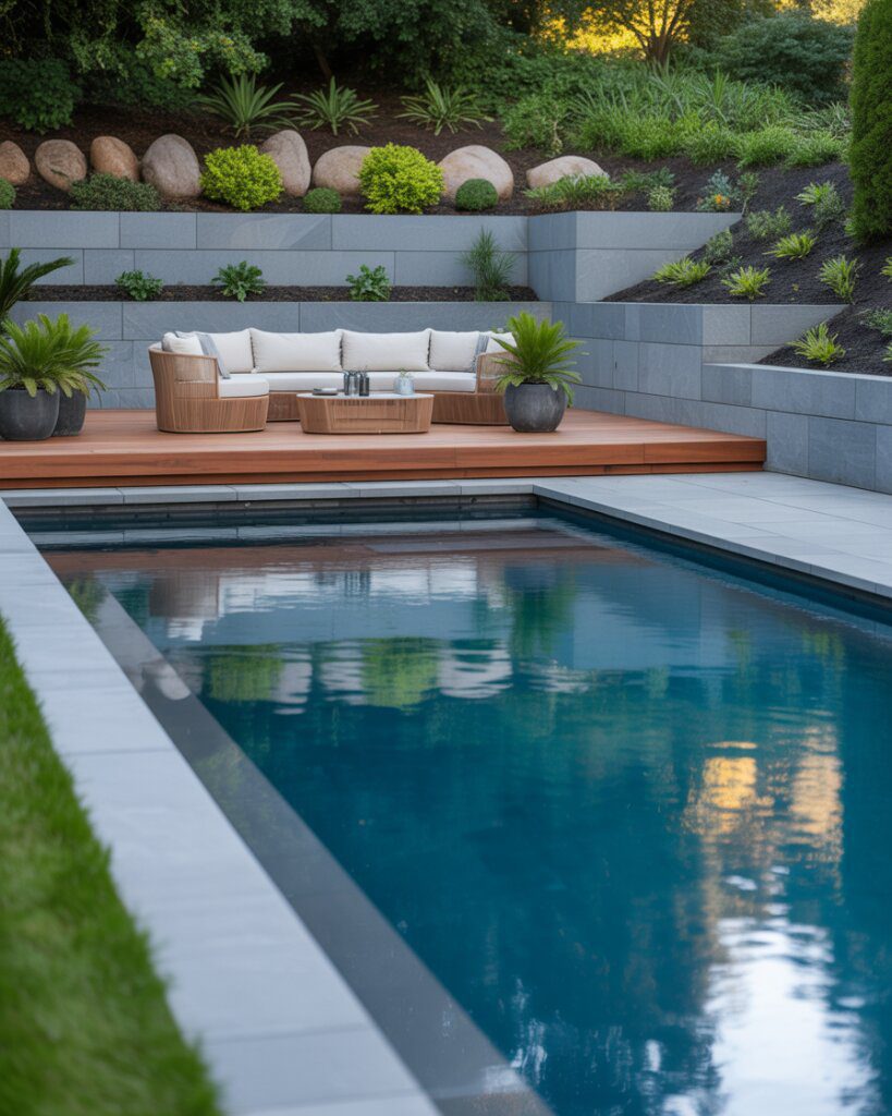 5. Ground Pools Built for Hilly Yards