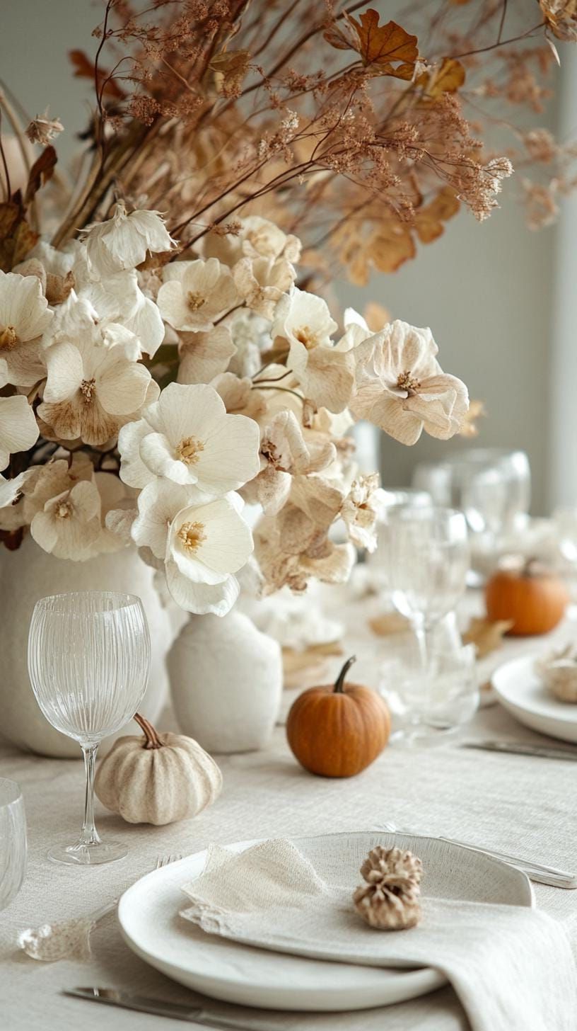 19. Monochromatic Table With Textured Whites and Cream