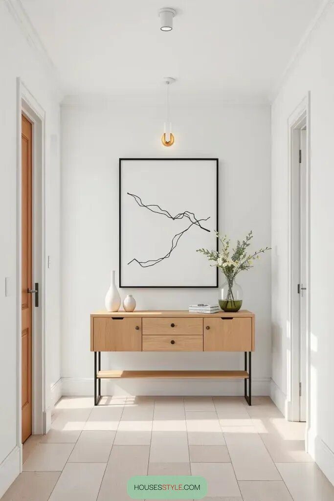 Minimalist Wall Art for Wide Hallways