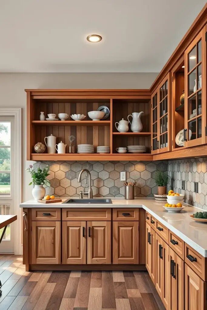 Pairing Wood Cabinets With Open Shelves - photo 2