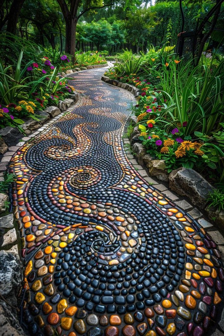 3. Pebble Mosaic Pathway Designs - photo 2