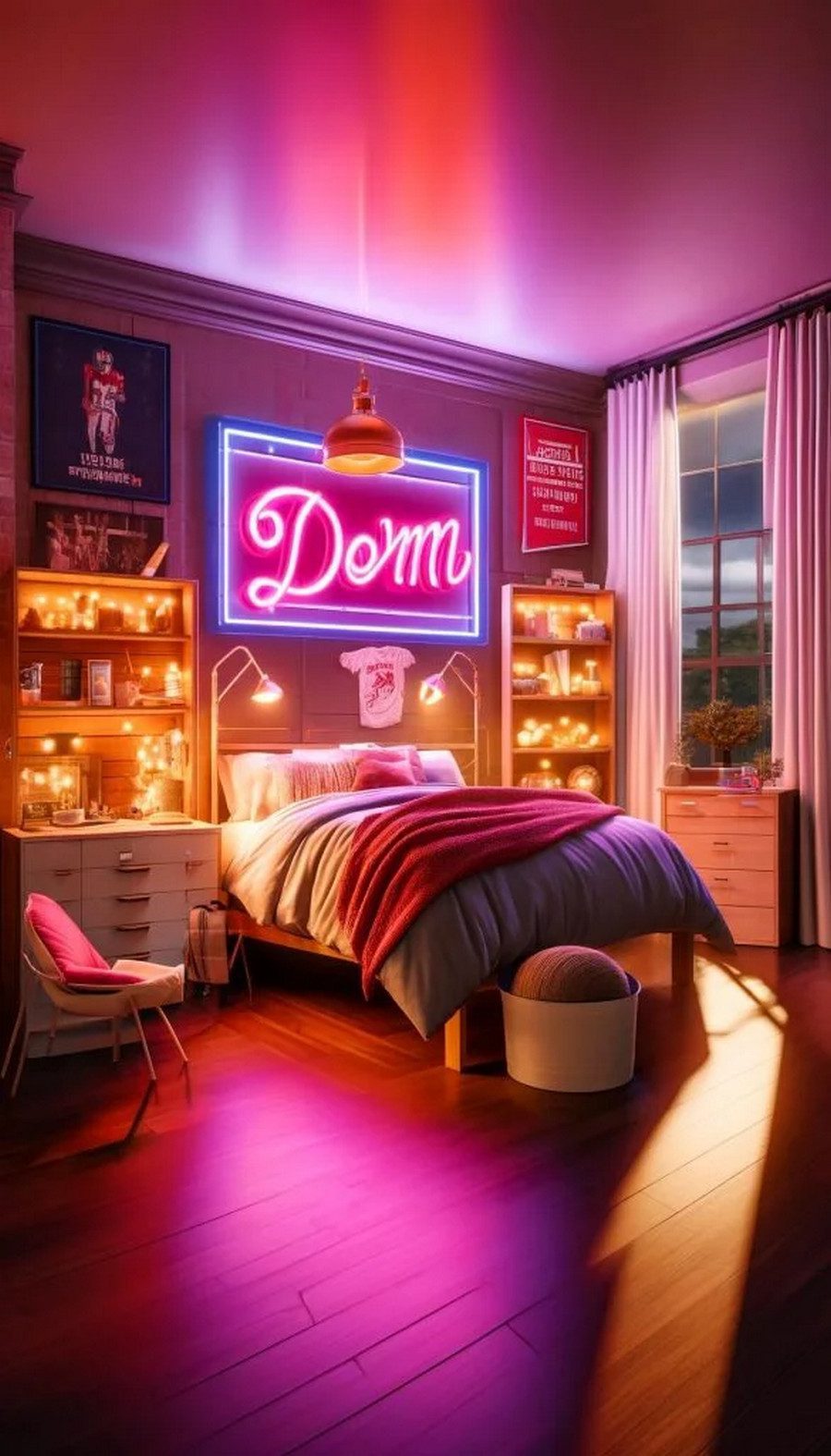 15. Bold Neon Sign Accents