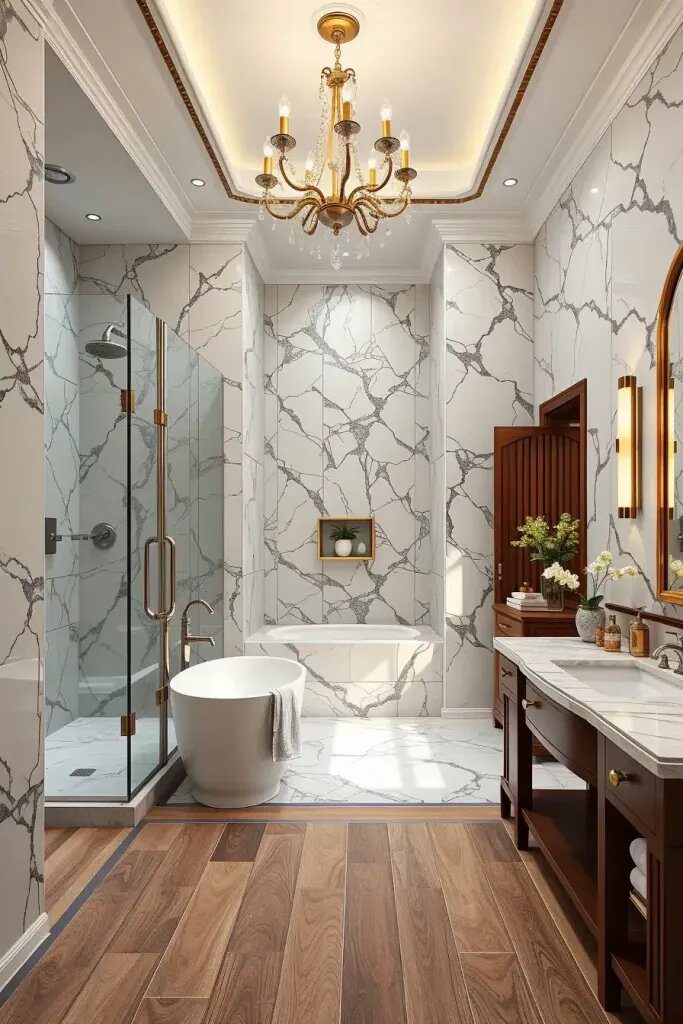 Pairing Marble and Wood Tile for a Luxe Look - photo 2