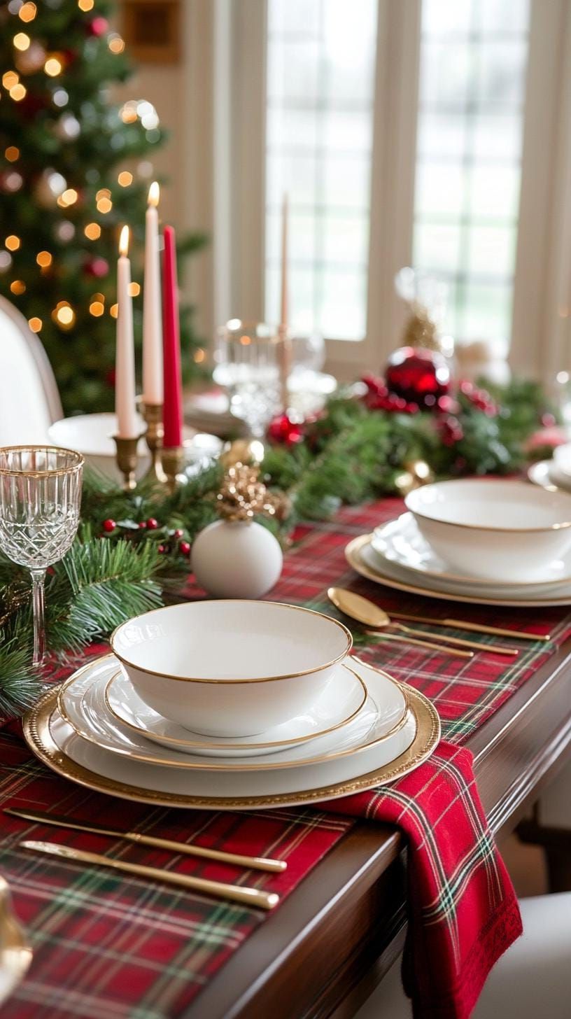 9. Classic Red and Green Table in Tartan and Plaid - photo 2