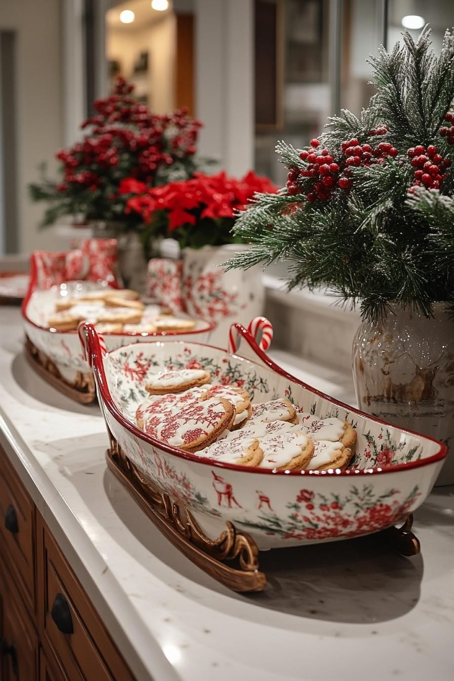 8. Vintage Sleigh Serving Tray Display
