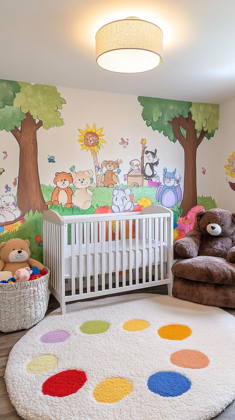 16. Storybook Nursery with Illustrated Murals and Plush Toys - photo 3