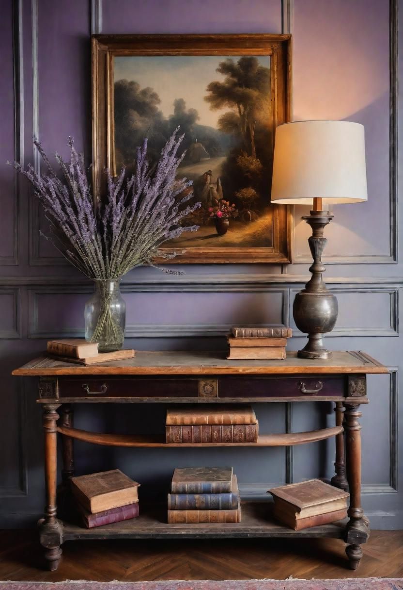 4. Vintage Console & Antique Books