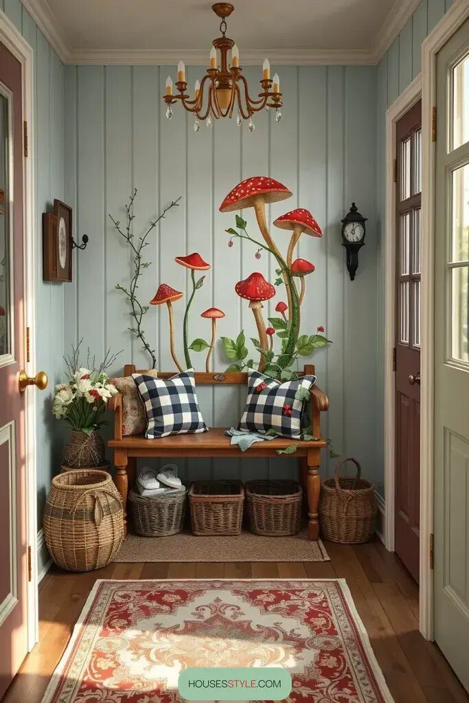Cottage Charm with Hand-Painted Mushrooms and Berries