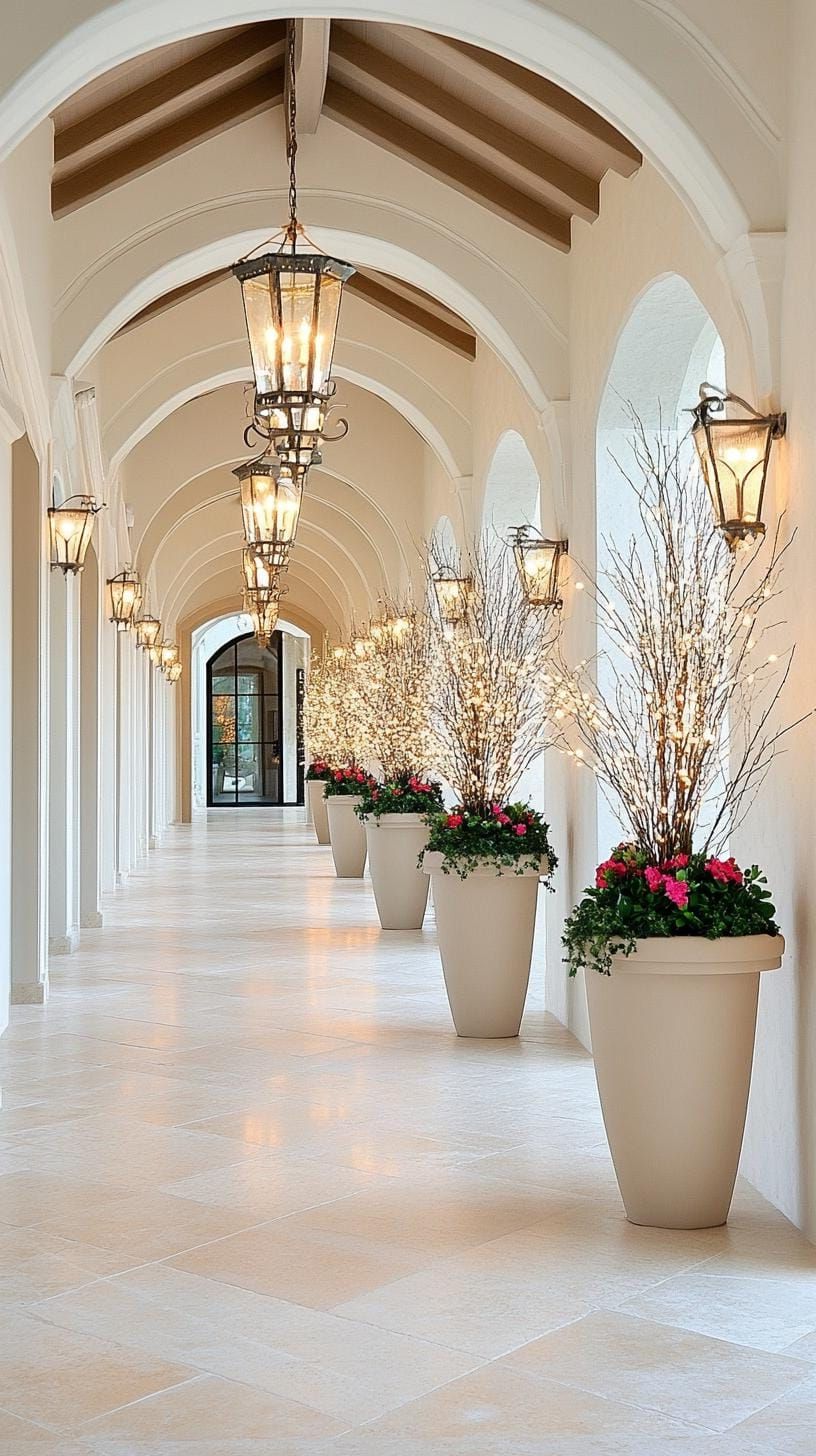 8. Fairy light tunnel framed by matching wall sconces - photo 3