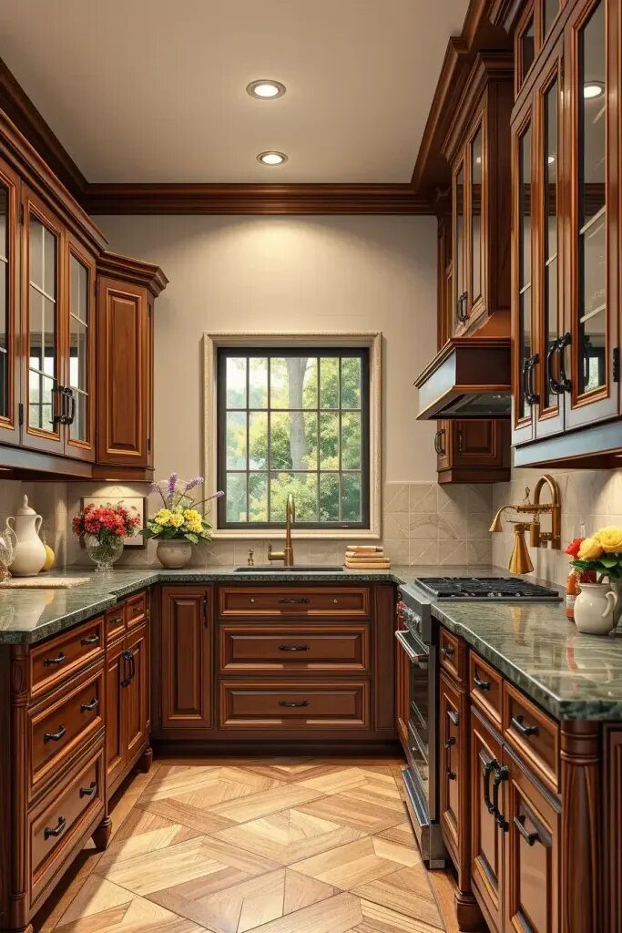 Rich Cherry Wood Cabinets Full of Warmth