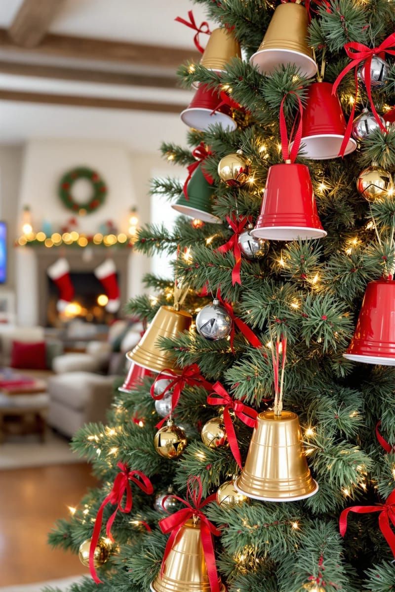 23. Plastic Cup Bell Ornaments with Jingle Bells - photo 2