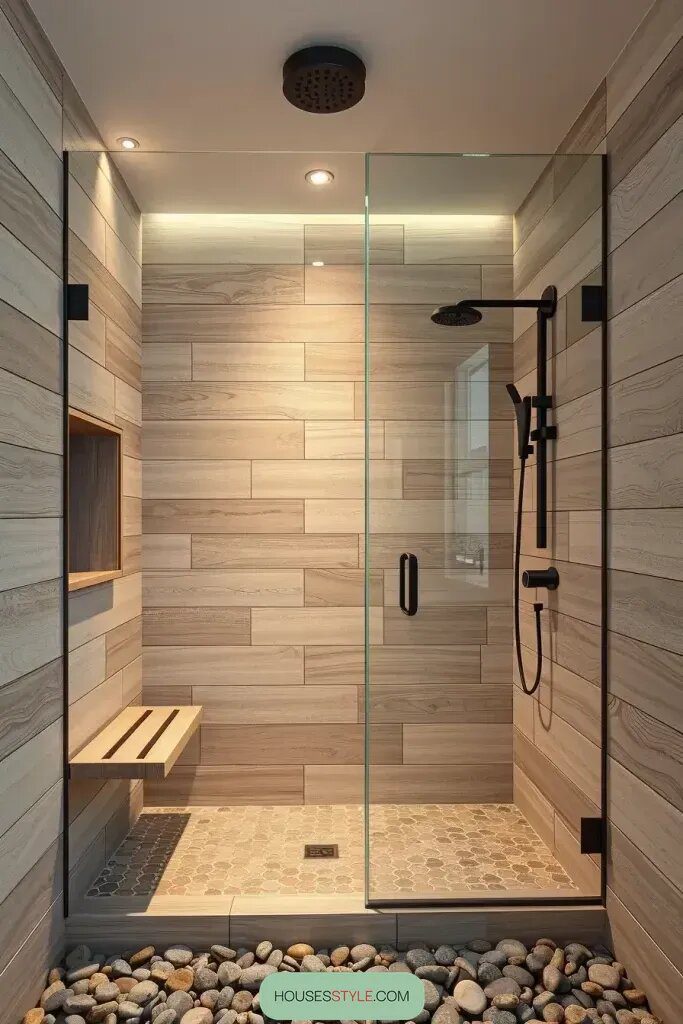 Cozy Wood-Look Tile for Shower Walls - photo 2