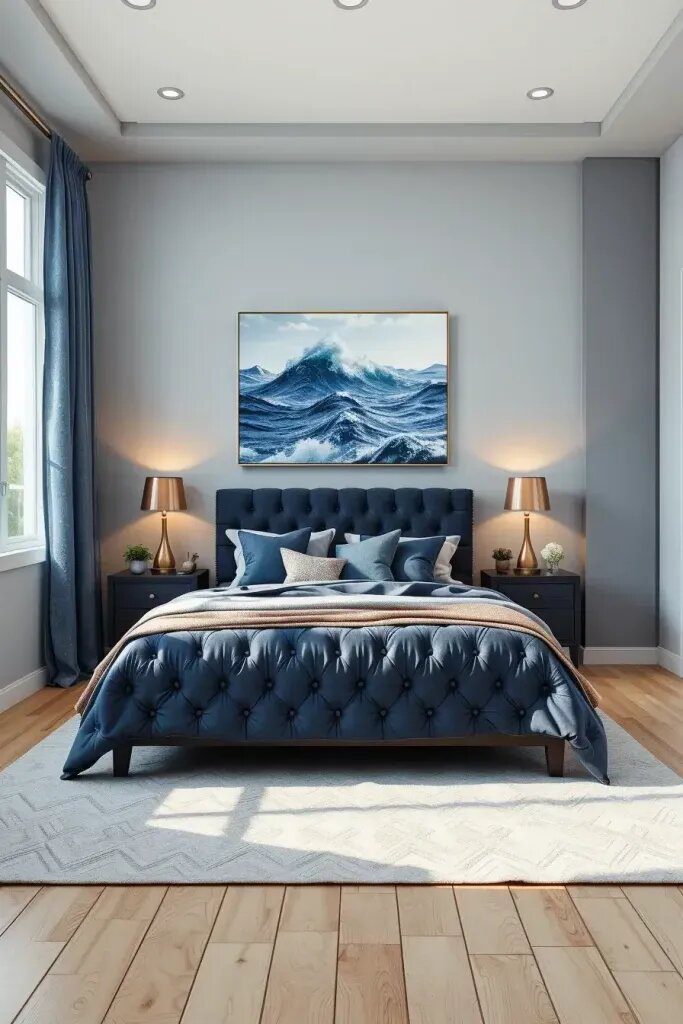 Peaceful Blue and Gray Bedroom Palettes - photo 2