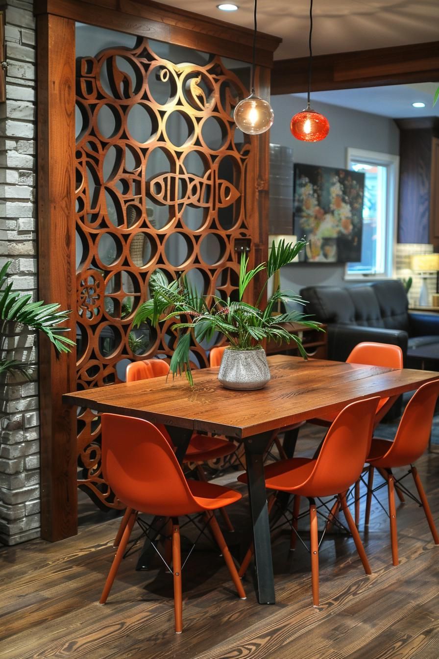 13. Wooden Dividers for Dining Spaces