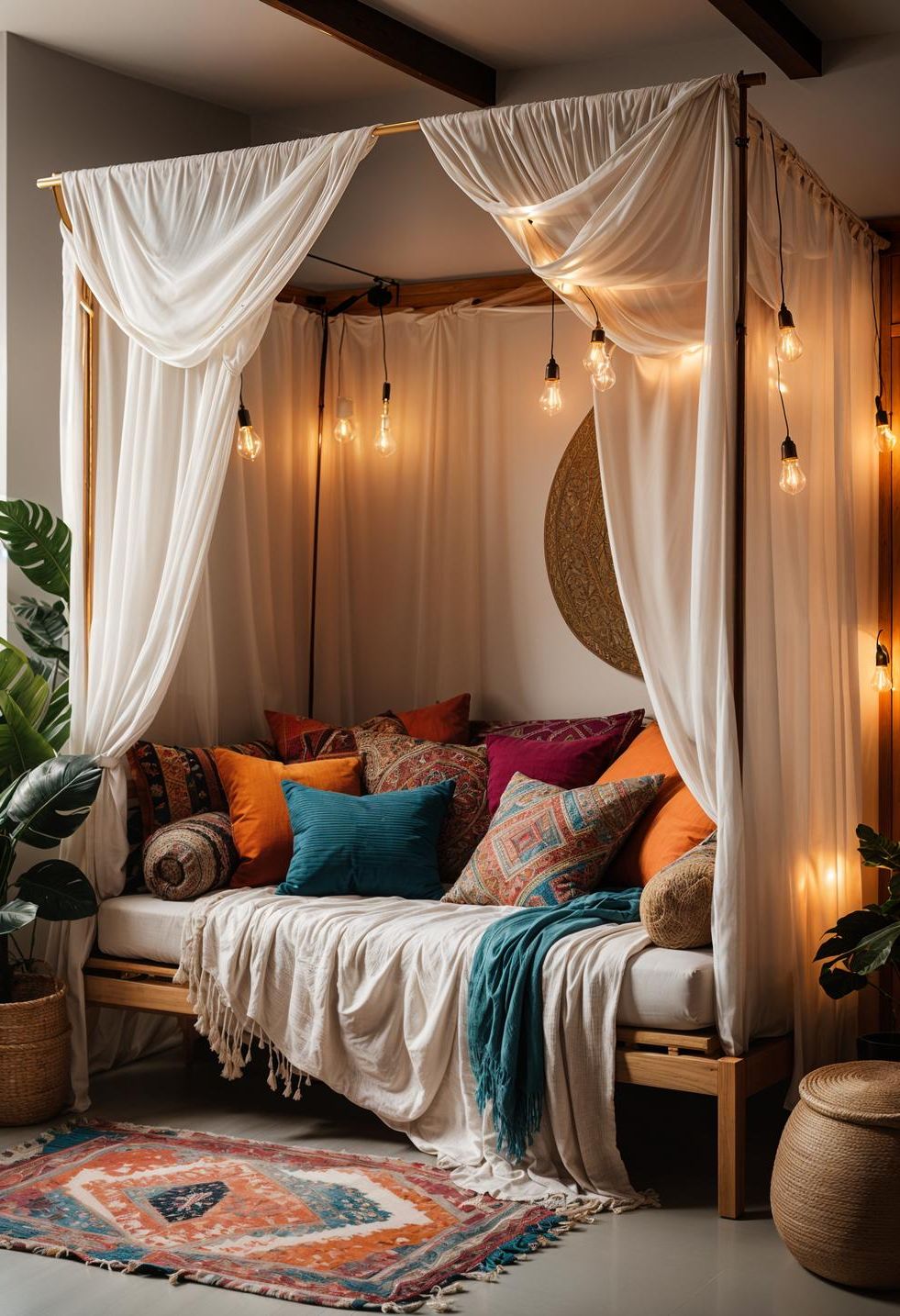 11. Boho Canopy Daybed Styling