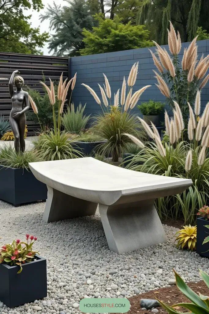 Concrete Benches as Garden Focal Points - photo 2