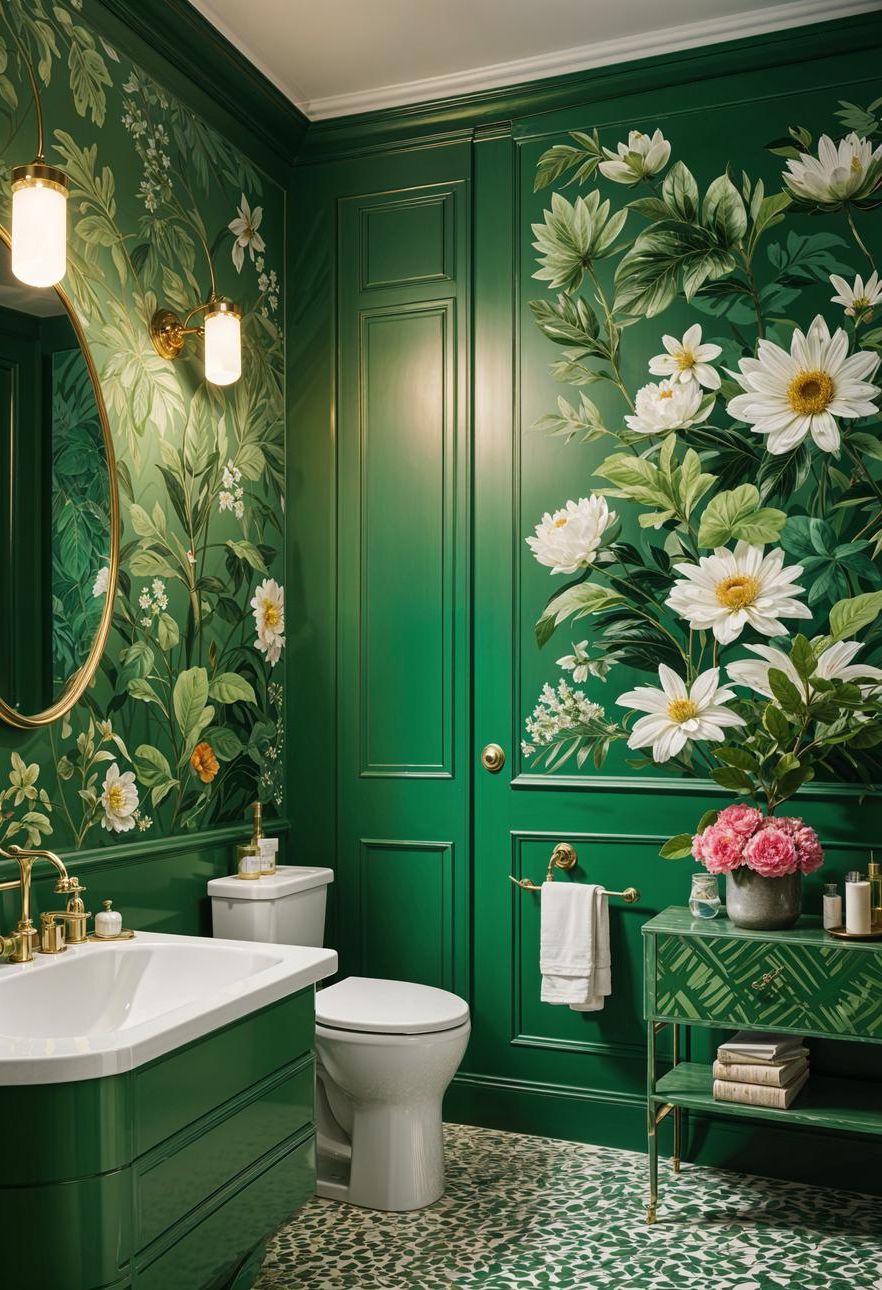 25. Statement Art Pieces for Green Bathrooms