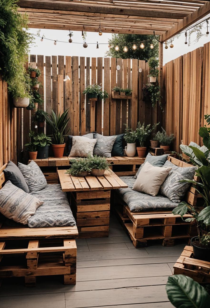 11. Rustic Pallet Furniture for a Boho Patio - photo 3