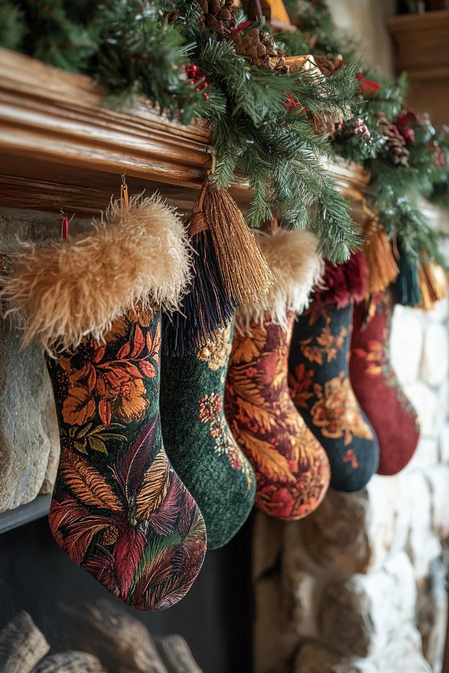 6. Boho Feather-Trimmed Stockings - photo 3