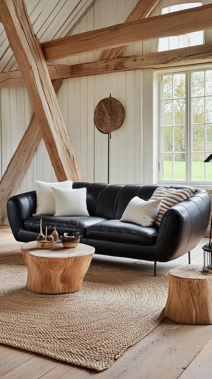 14. Leather Sofa Paired with Cotton Throws - photo 2
