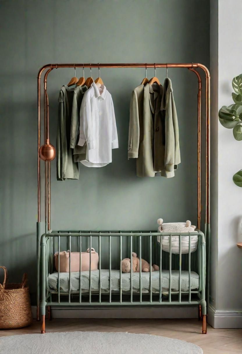 30. Clothing Rack in Green & Copper