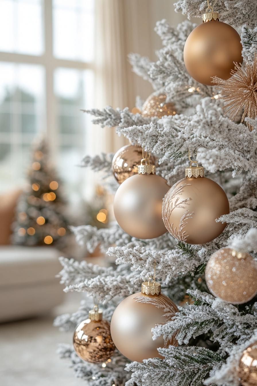 8. Understated Matte Gold Ornaments
