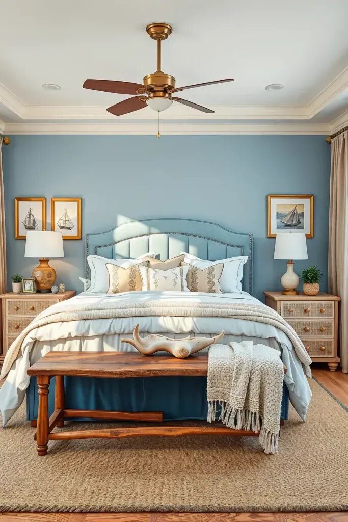 Blue and Sandy Beach Bedroom Themes
