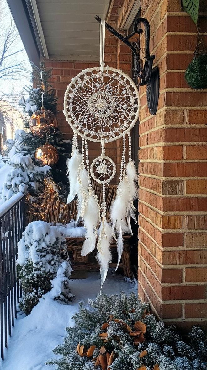 8. Icicle Dreamcatcher with Crystal Beads and Lace - photo 2