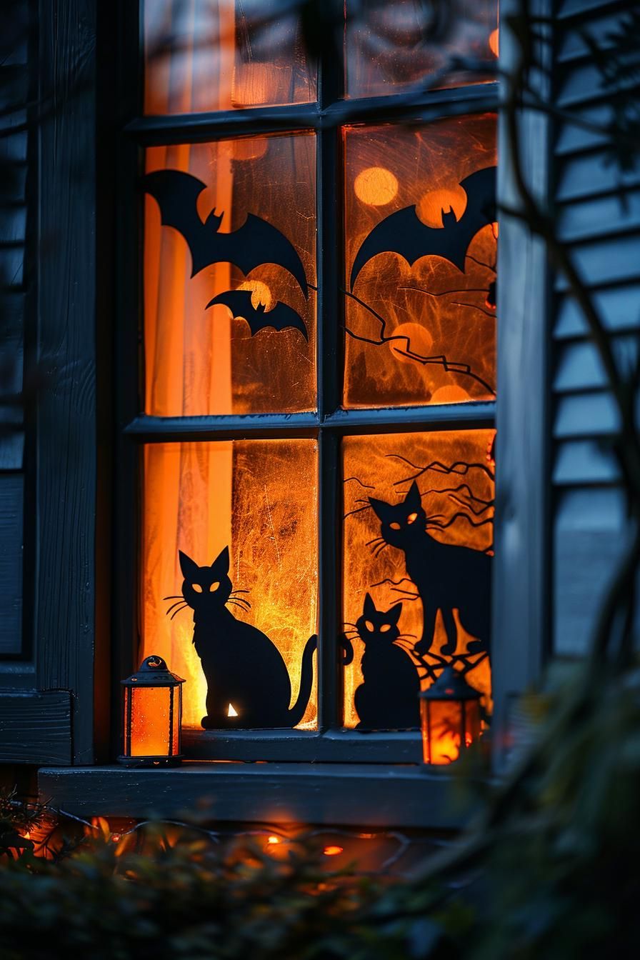 2. DIY Spooky Window Silhouettes