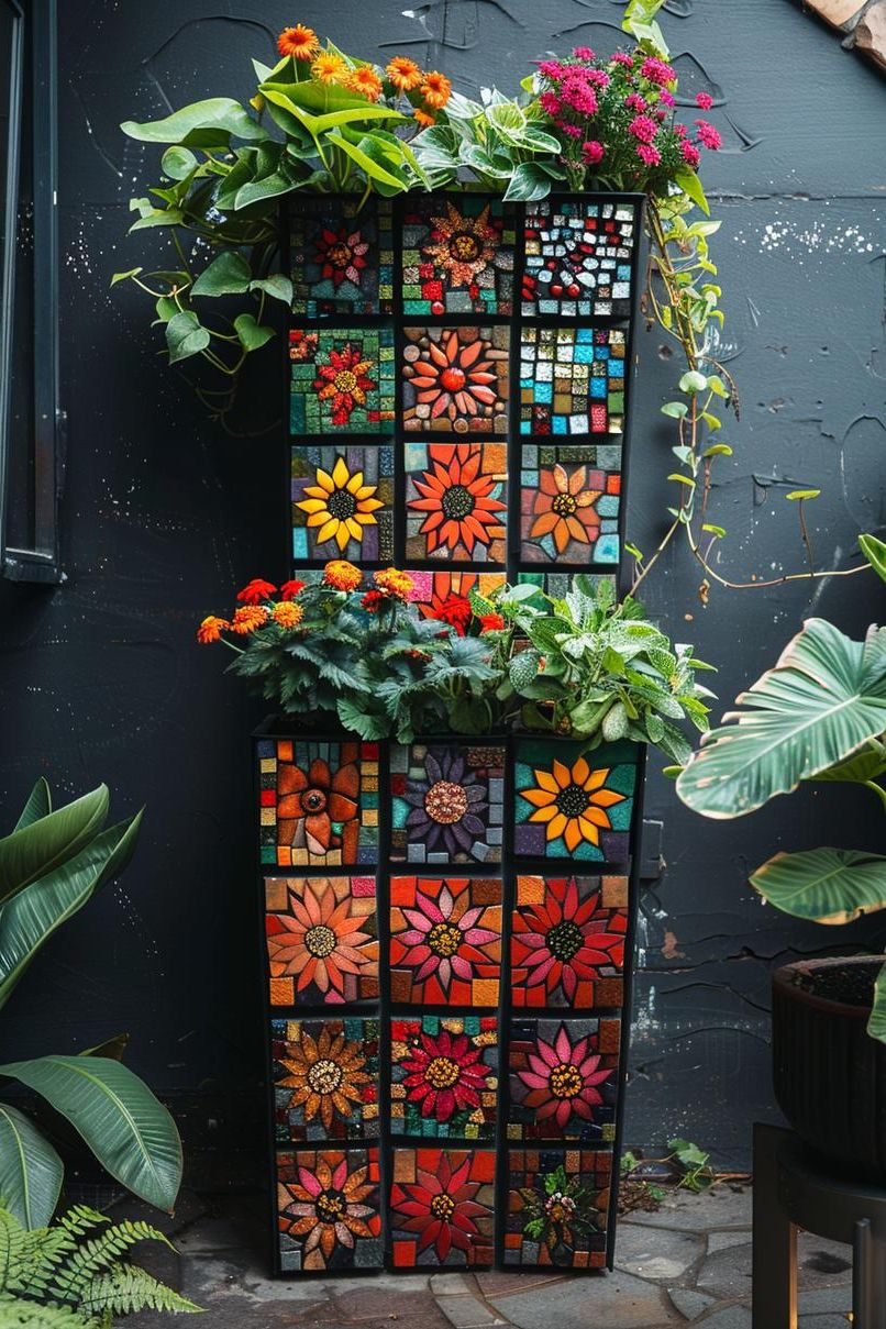 19. DIY Mosaic Vertical Planter Ideas - photo 2