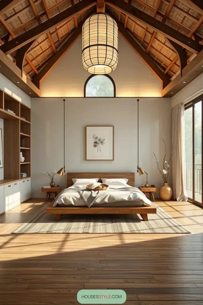 Open Layouts for Serene Japandi Bedrooms