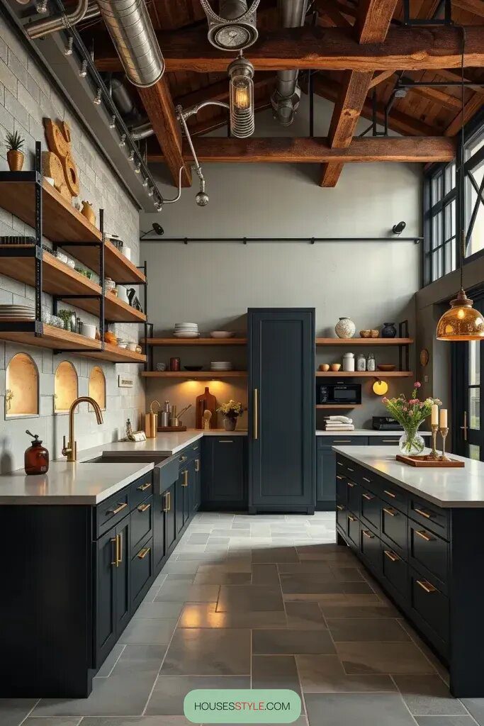 Brass and Concrete in Industrial Luxe Kitchens - photo 2