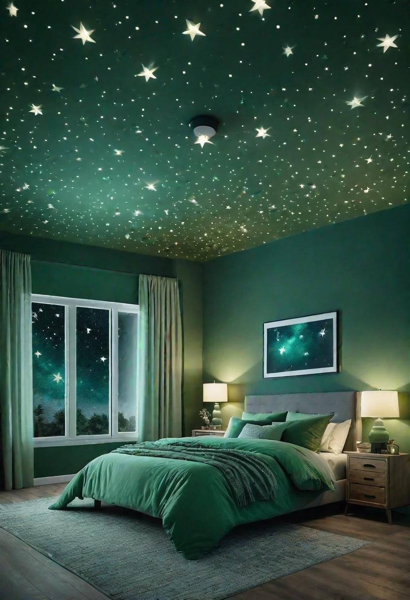28. Sage Green Star Ceiling