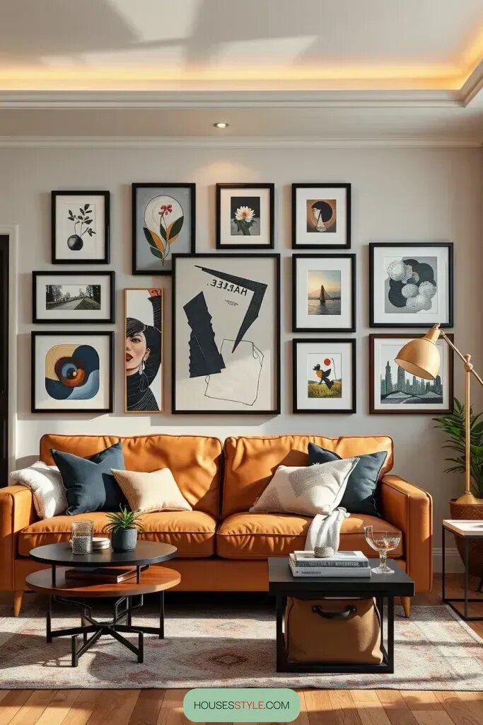A Gallery Wall of Curated Artwork Pieces