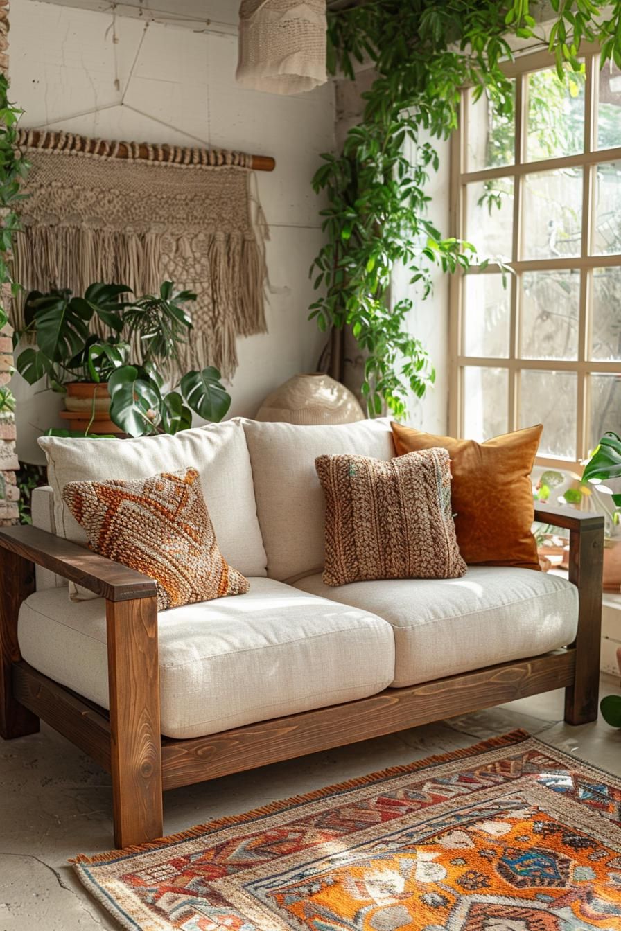 3. Boho Living Room with Rattan Accents - photo 2