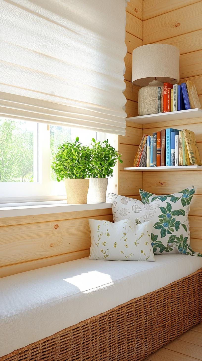 17. Small reading nook with lamp and bookshelf - photo 2