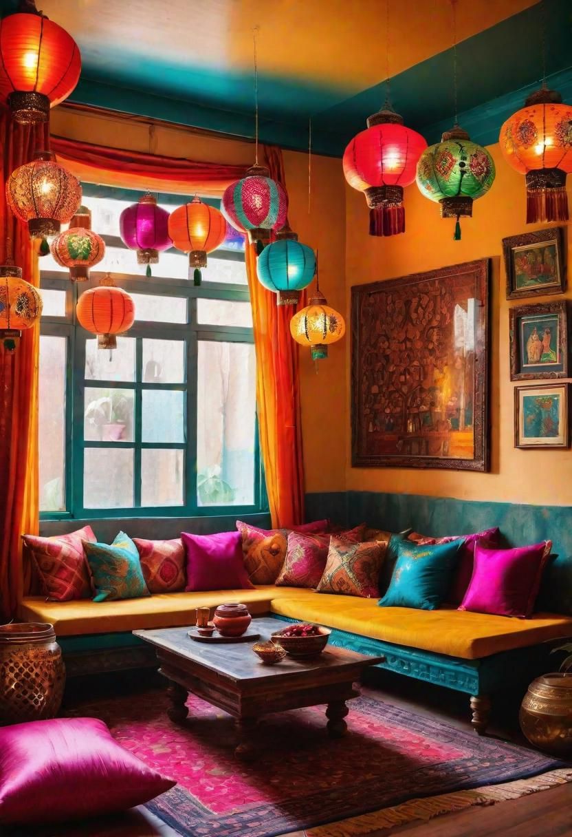 38. Vibrant Bollywood Living Room Ideas
