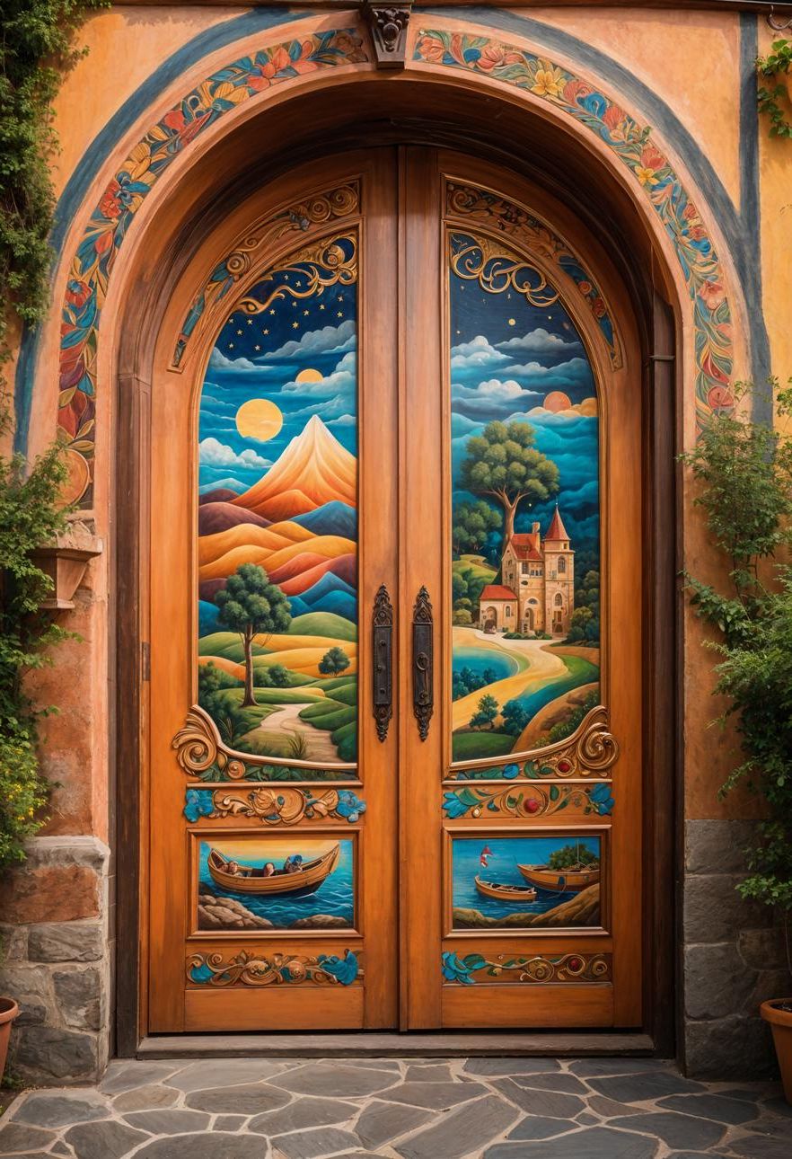 10. Whimsical Hand-Painted Wood Doors - photo 2