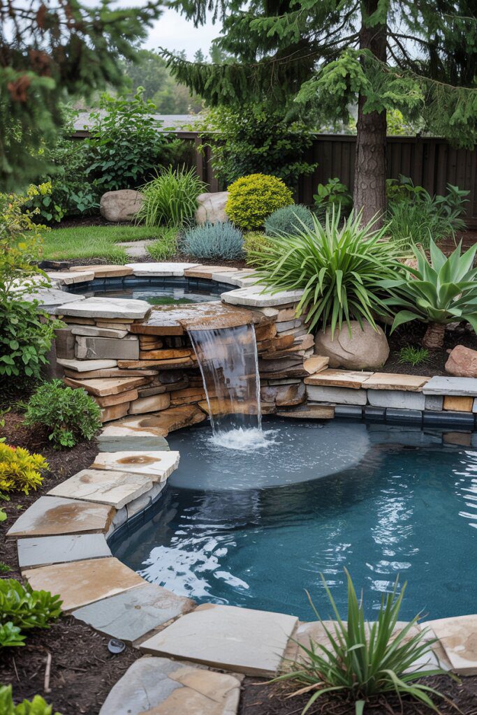 7. Natural Swimming Pool With Garden Touches