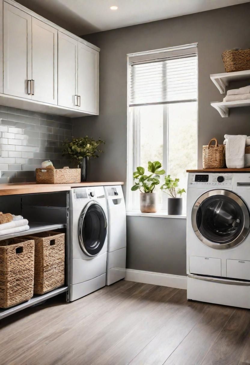10. Laundry Pedestal with Sorting Drawers