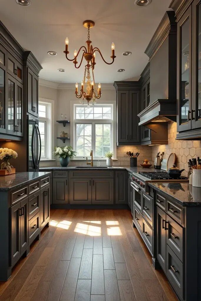 Dark Gray Cabinets for a Bold Statement