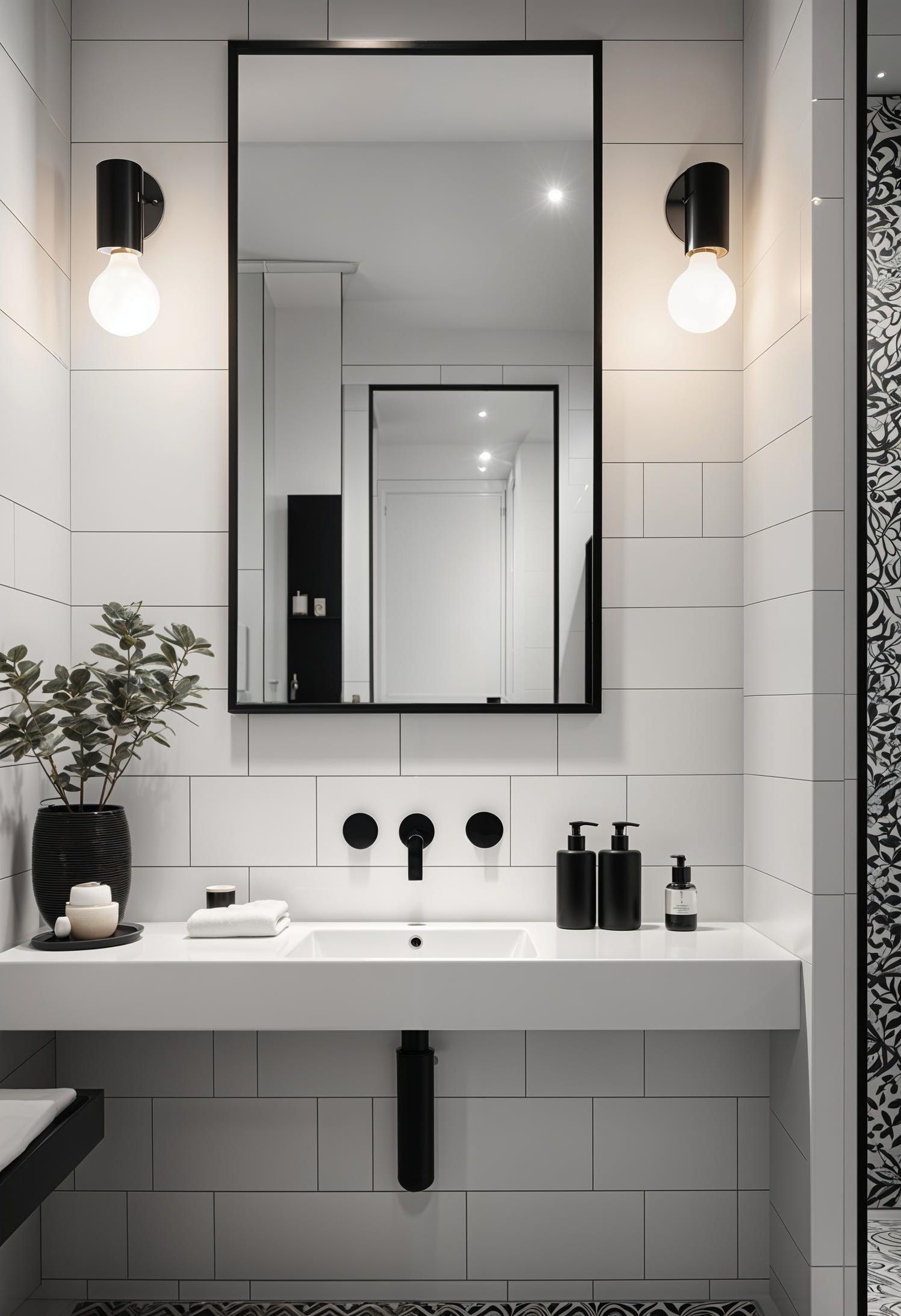 8. Sleek Monochrome Bathroom Design - photo 2