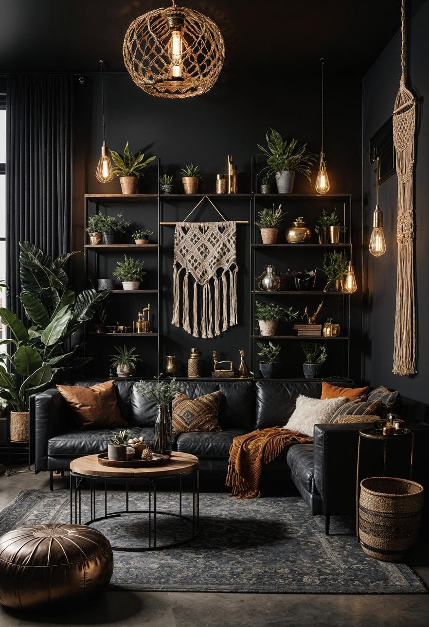 14. Industrial Eclectic Boho Living Room - photo 2