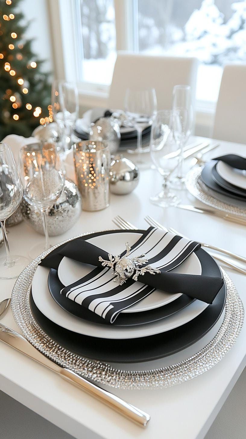 5. Elegant Monochrome Table Settings - photo 3